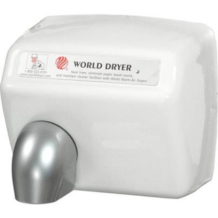 WORLD DRYER World Dryer Deluxe Automatic Hand Dryer, White Steel, 120V DXA5-974AU
